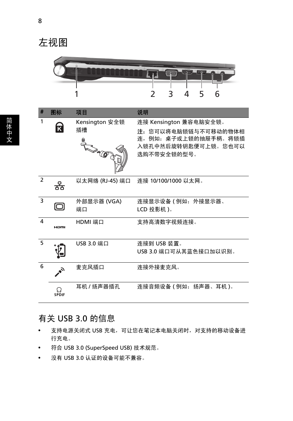 有关 usb 3.0 的信息 | Acer Aspire 5830TG User Manual | Page 294 / 316