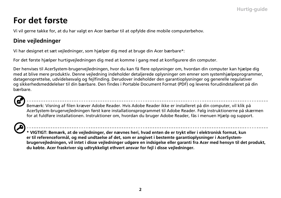 For det første | Acer AO533 User Manual | Page 105 / 374