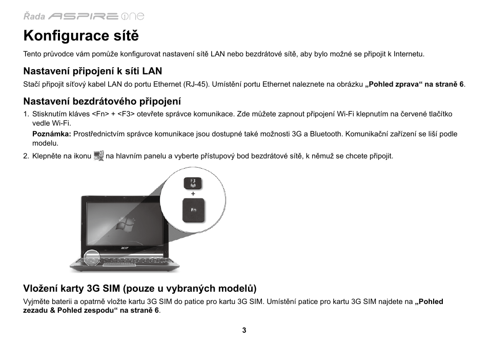 Konfigurace sítě | Acer AO533 User Manual | Page 178 / 374