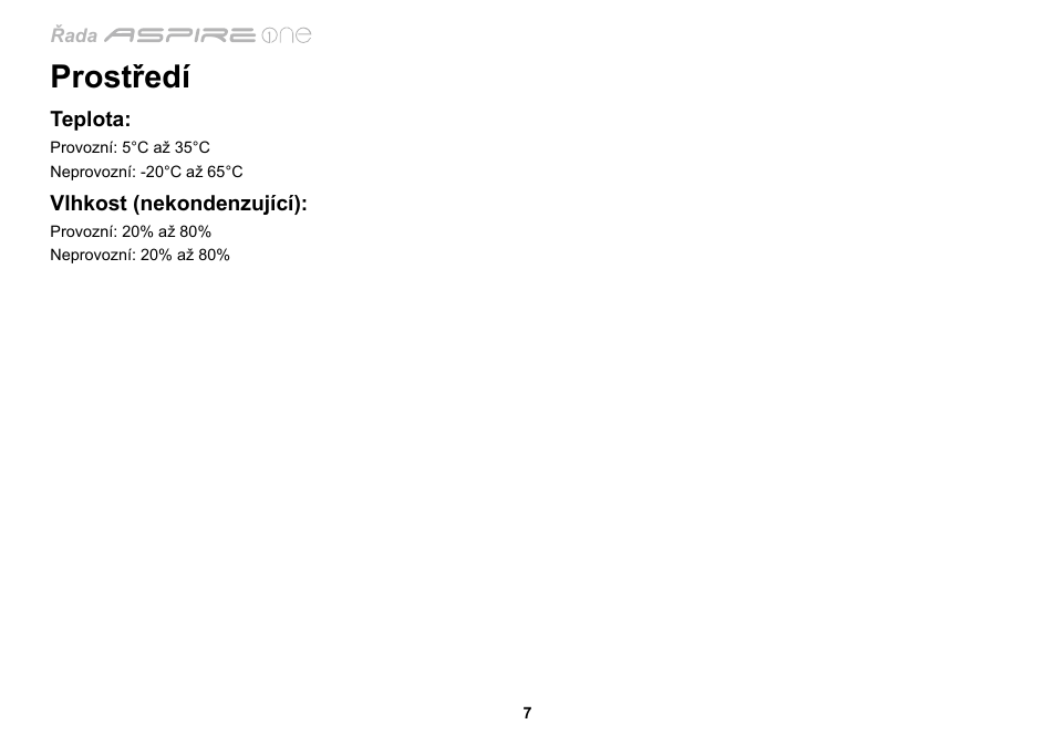 Prostředí | Acer AO533 User Manual | Page 182 / 374