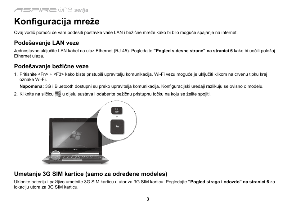 Konfiguracija mreže | Acer AO533 User Manual | Page 214 / 374