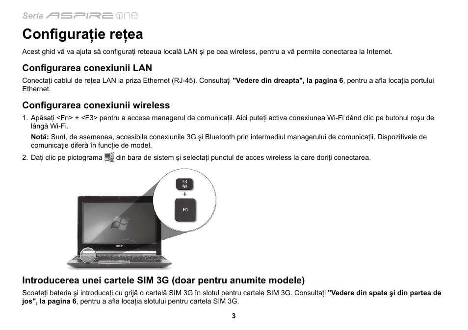 Configuraţie reţea | Acer AO533 User Manual | Page 226 / 374