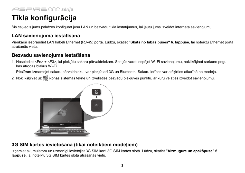 Tīkla konfigurācija | Acer AO533 User Manual | Page 262 / 374