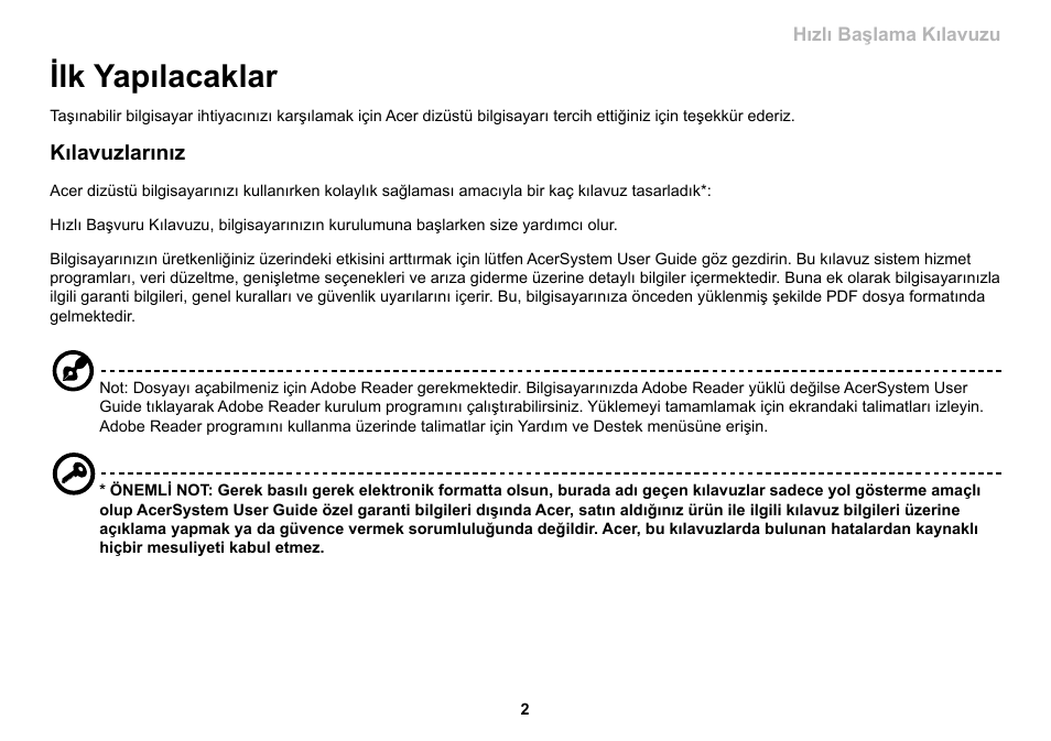 Ilk yapılacaklar | Acer AO533 User Manual | Page 297 / 374