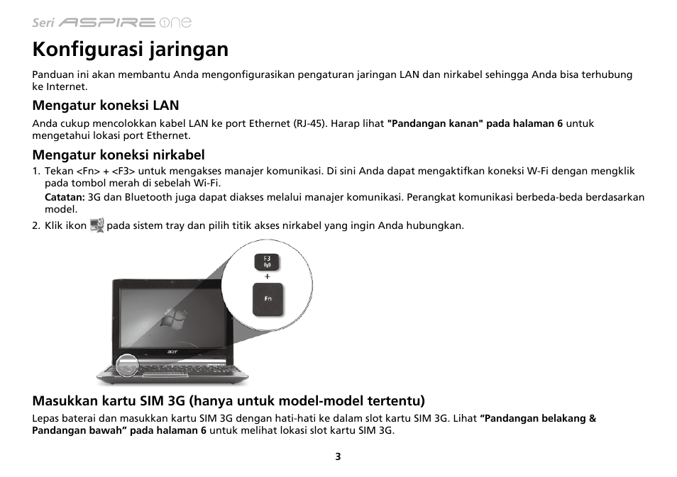Konfigurasi jaringan | Acer AO533 User Manual | Page 358 / 374