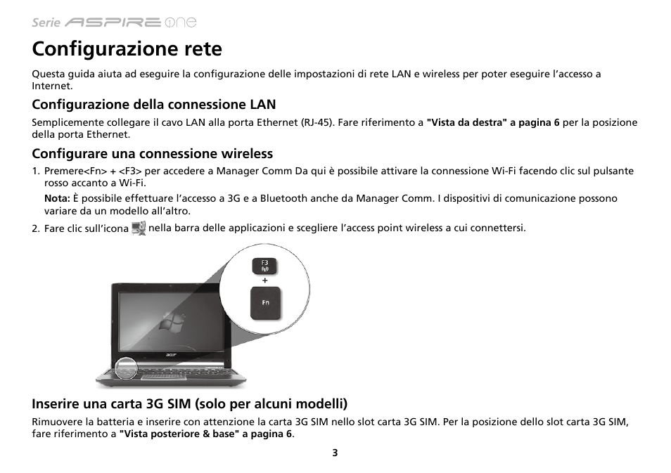 Configurazione rete | Acer AO533 User Manual | Page 46 / 374