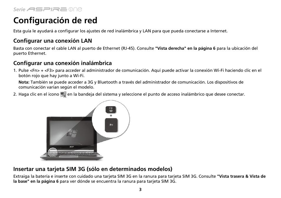 Configuración de red | Acer AO533 User Manual | Page 58 / 374