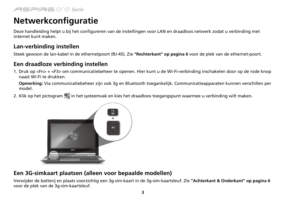 Netwerkconfiguratie | Acer AO533 User Manual | Page 82 / 374