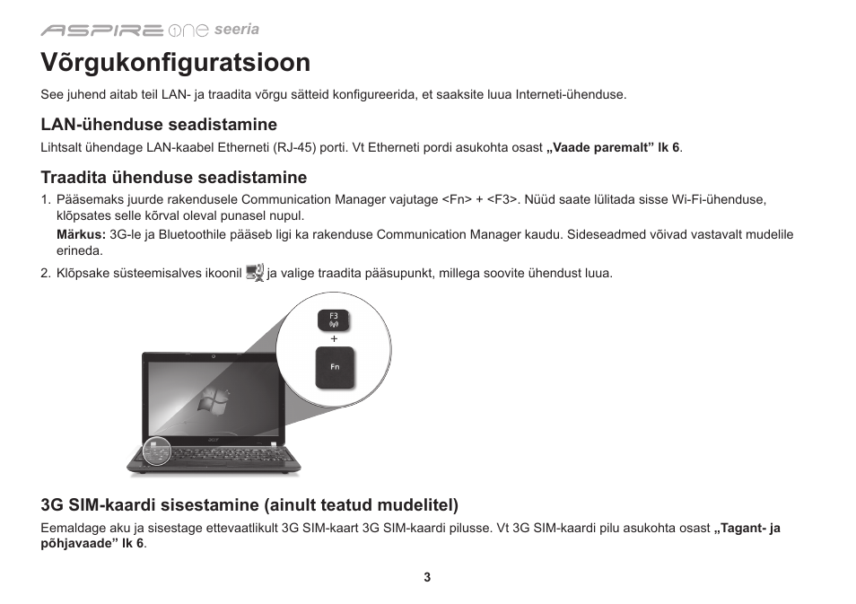 Võrgukonfiguratsioon | Acer Aspire 1830Z User Manual | Page 250 / 374