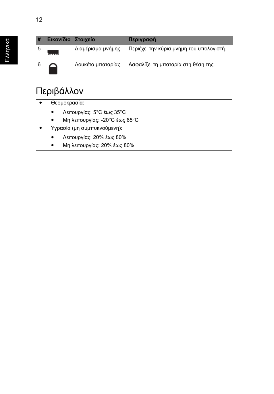 Περιβάλλον | Acer Aspire 5943G User Manual | Page 290 / 364
