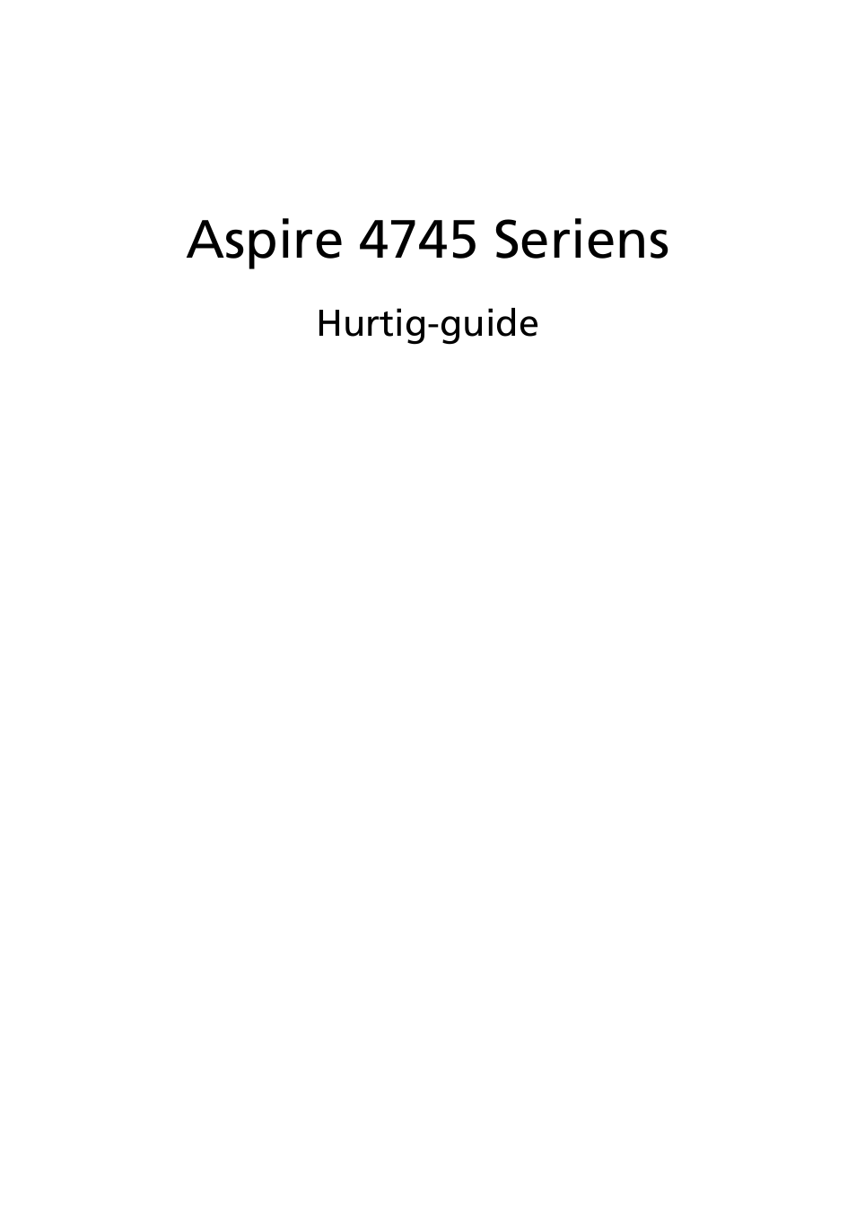 Dansk, Aspire 4745 seriens | Acer Aspire 4745Z User Manual | Page 95 / 332
