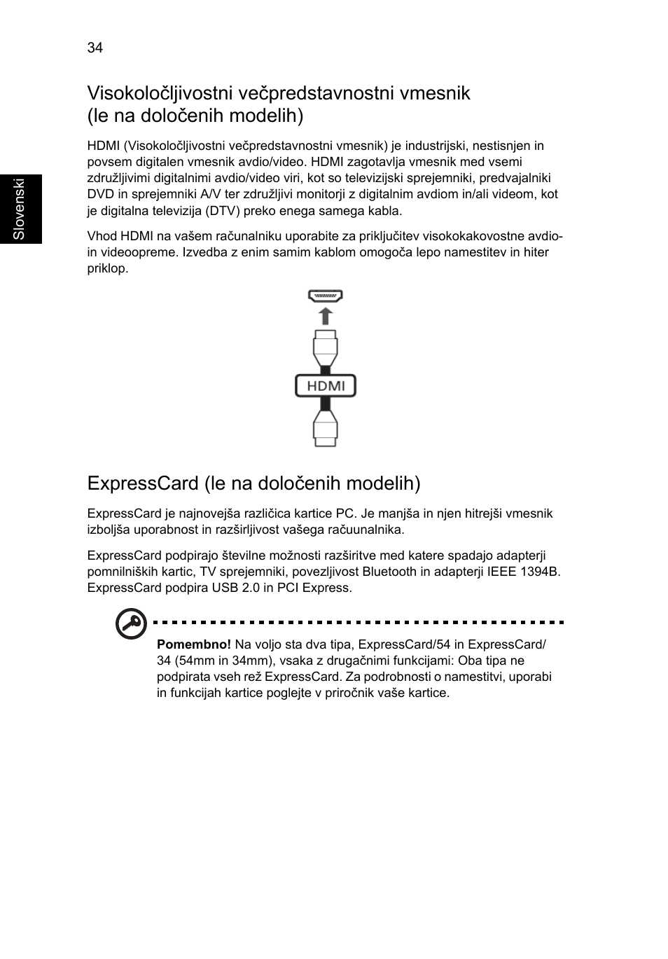 Expresscard (le na določenih modelih) | Acer Aspire 4552G User Manual | Page 1200 / 2206