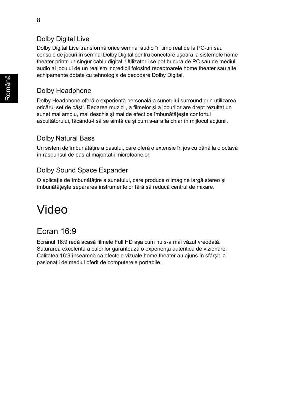 Video, Ecran 16:9 | Acer Aspire 4552G User Manual | Page 1316 / 2206