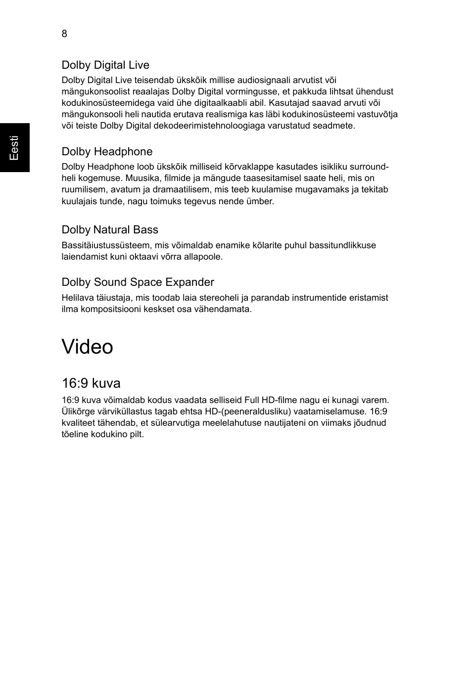 Video, 9 kuva | Acer Aspire 4552G User Manual | Page 1460 / 2206