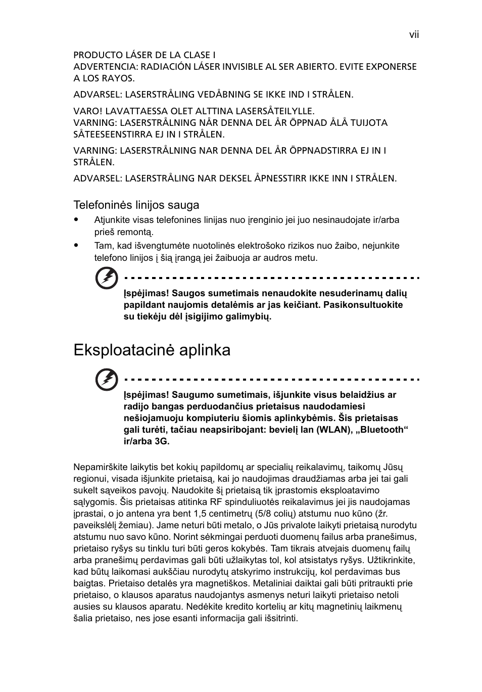 Eksploatacinė aplinka | Acer Aspire 4552G User Manual | Page 1579 / 2206