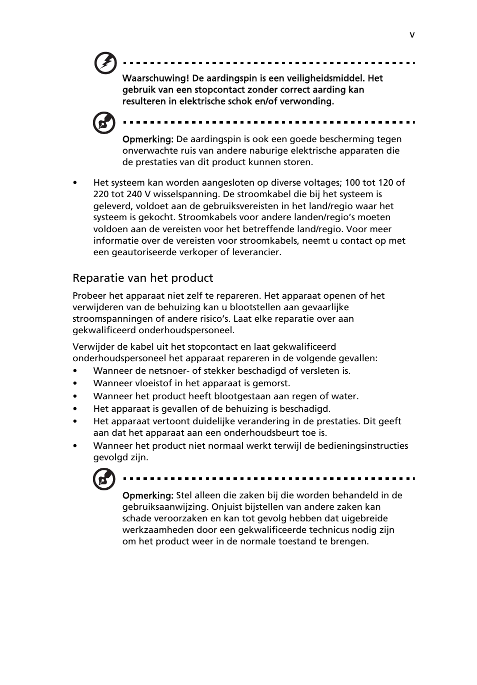 Reparatie van het product | Acer Aspire 4552G User Manual | Page 443 / 2206