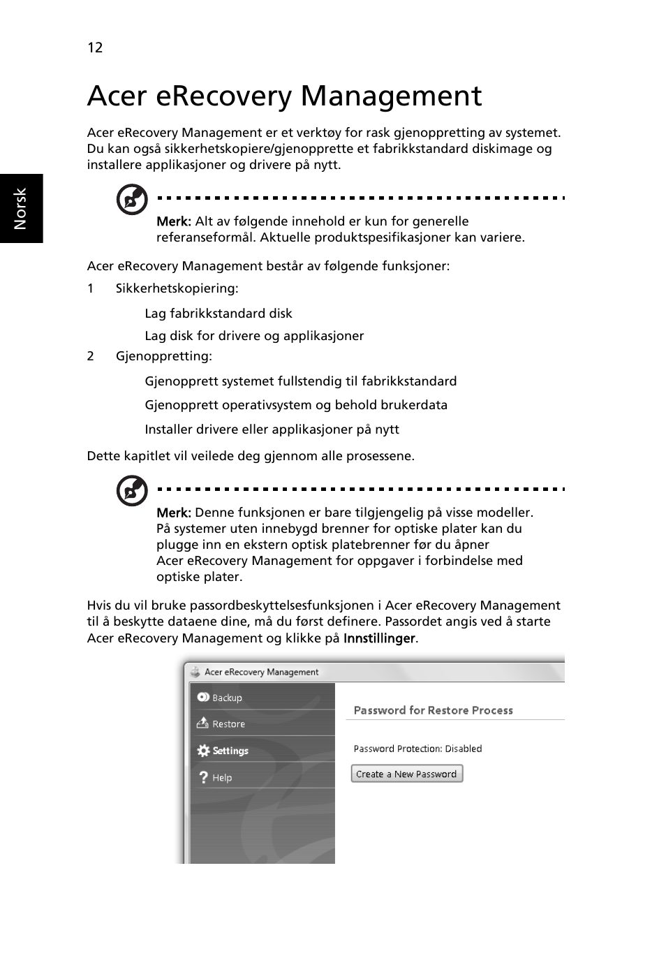 Acer erecovery management | Acer Aspire 4552G User Manual | Page 542 / 2206