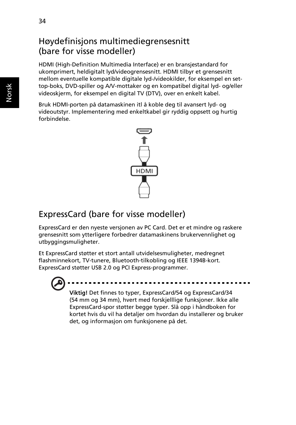 Expresscard (bare for visse modeller) | Acer Aspire 4552G User Manual | Page 564 / 2206
