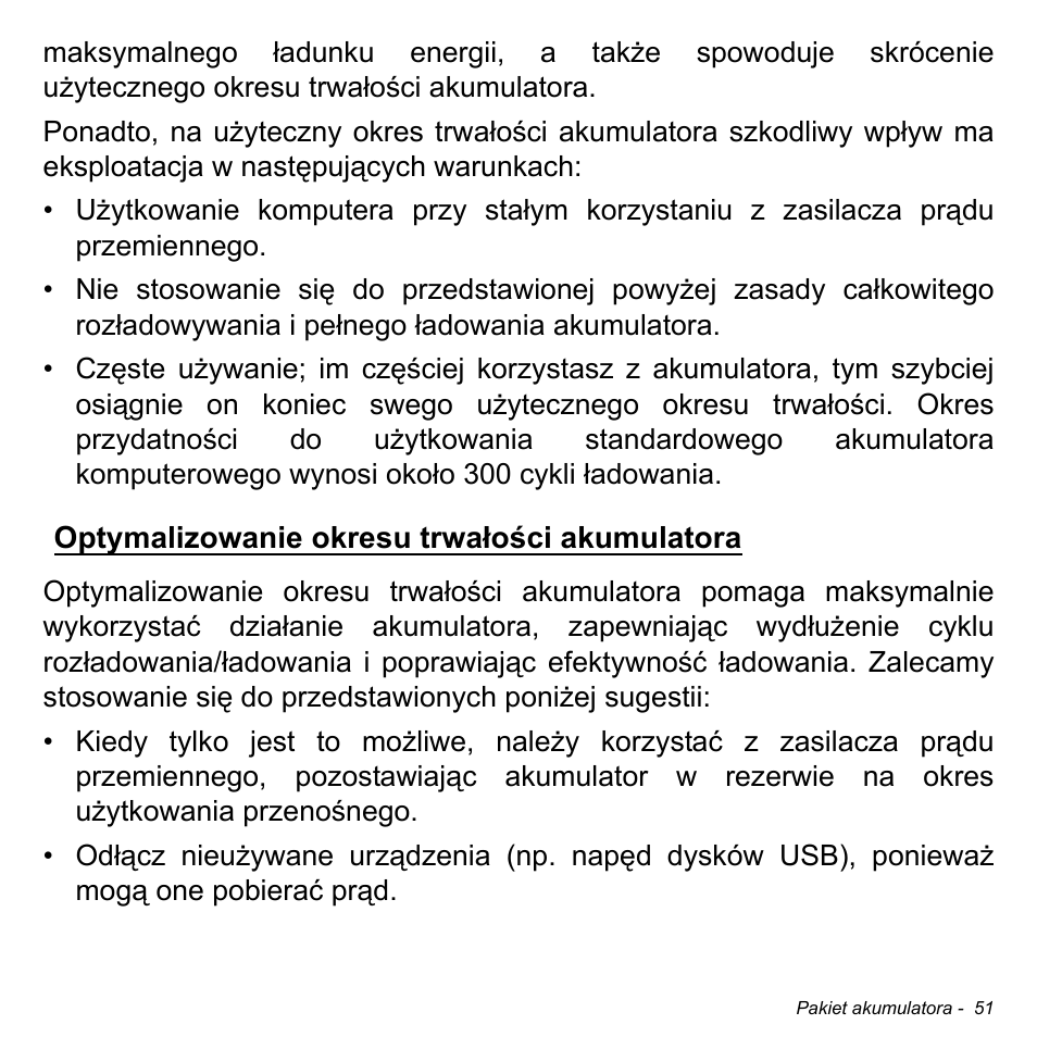 Optymalizowanie okresu trwałości akumulatora | Acer W511P User Manual | Page 1213 / 2860