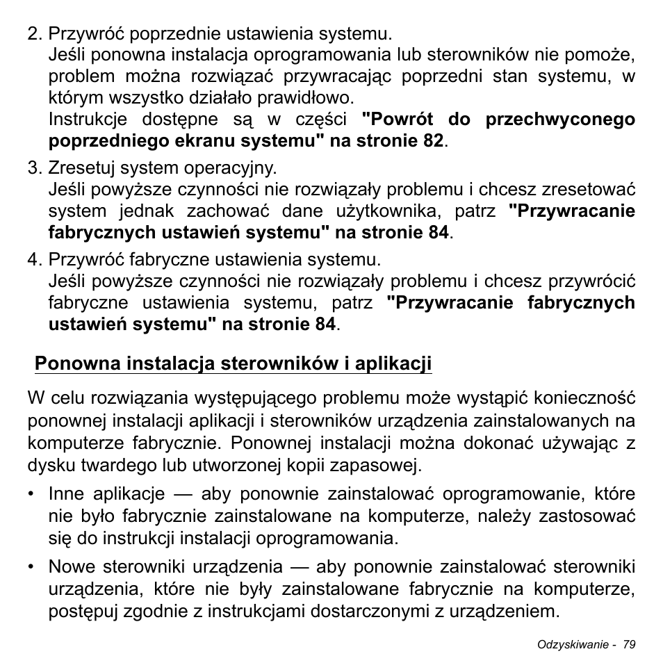 Ponowna instalacja sterowników i aplikacji | Acer W511P User Manual | Page 1241 / 2860