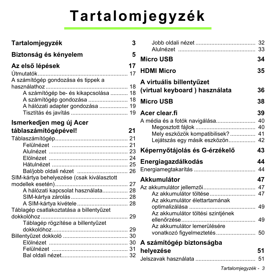 Tartalomjegyzék | Acer W511P User Manual | Page 1265 / 2860