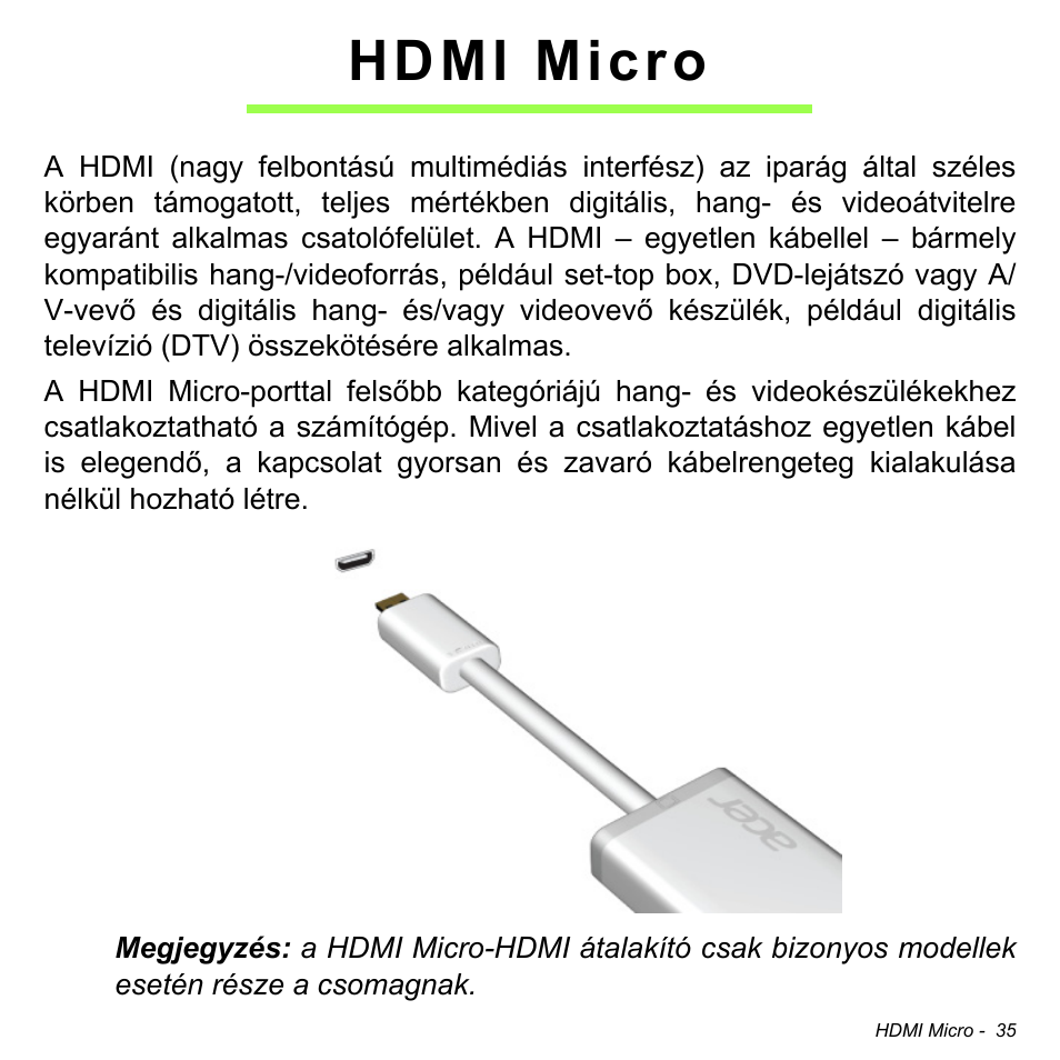Hdmi micro | Acer W511P User Manual | Page 1297 / 2860
