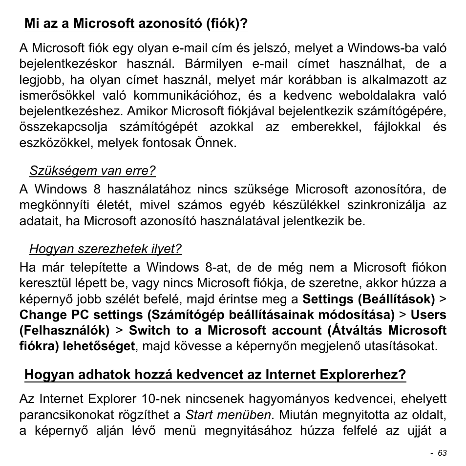 Mi az a microsoft azonosító (fiók) | Acer W511P User Manual | Page 1325 / 2860