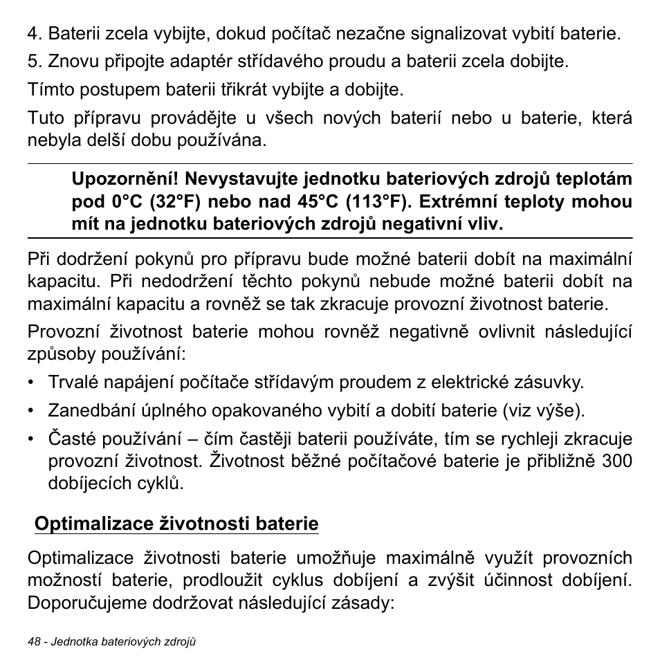 Optimalizace životnosti baterie | Acer W511P User Manual | Page 1408 / 2860