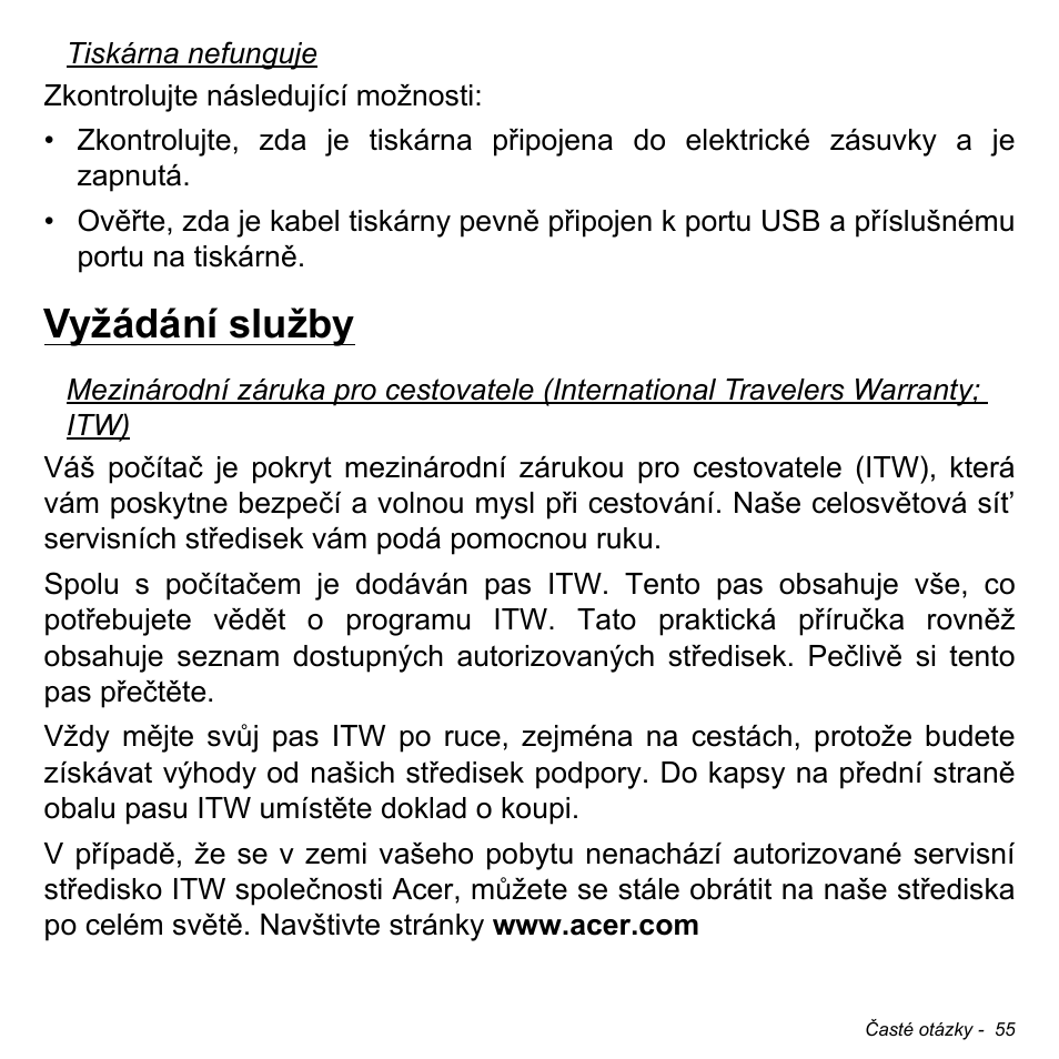 Vyžádání služby | Acer W511P User Manual | Page 1415 / 2860