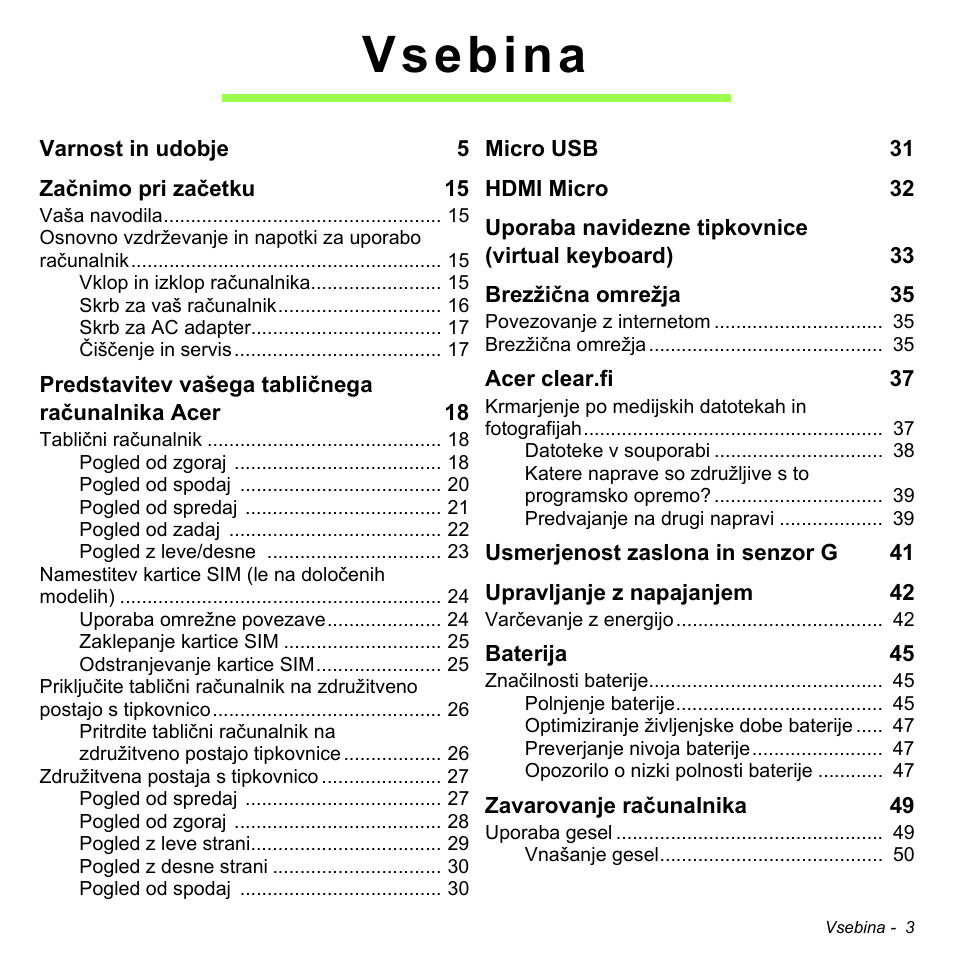 Vsebina | Acer W511P User Manual | Page 1551 / 2860