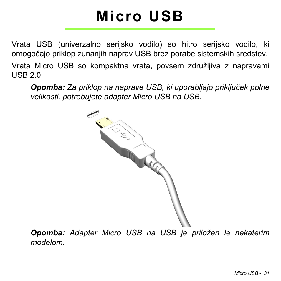 Micro usb | Acer W511P User Manual | Page 1579 / 2860