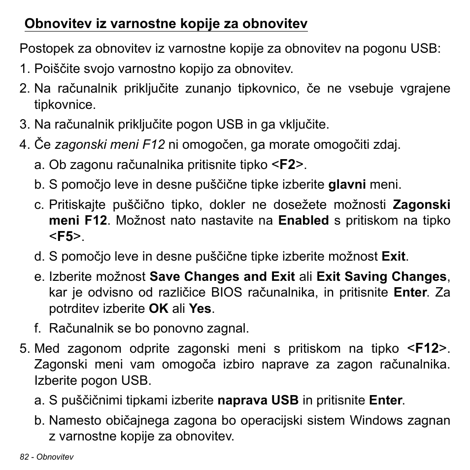 Obnovitev iz varnostne kopije za obnovitev | Acer W511P User Manual | Page 1630 / 2860