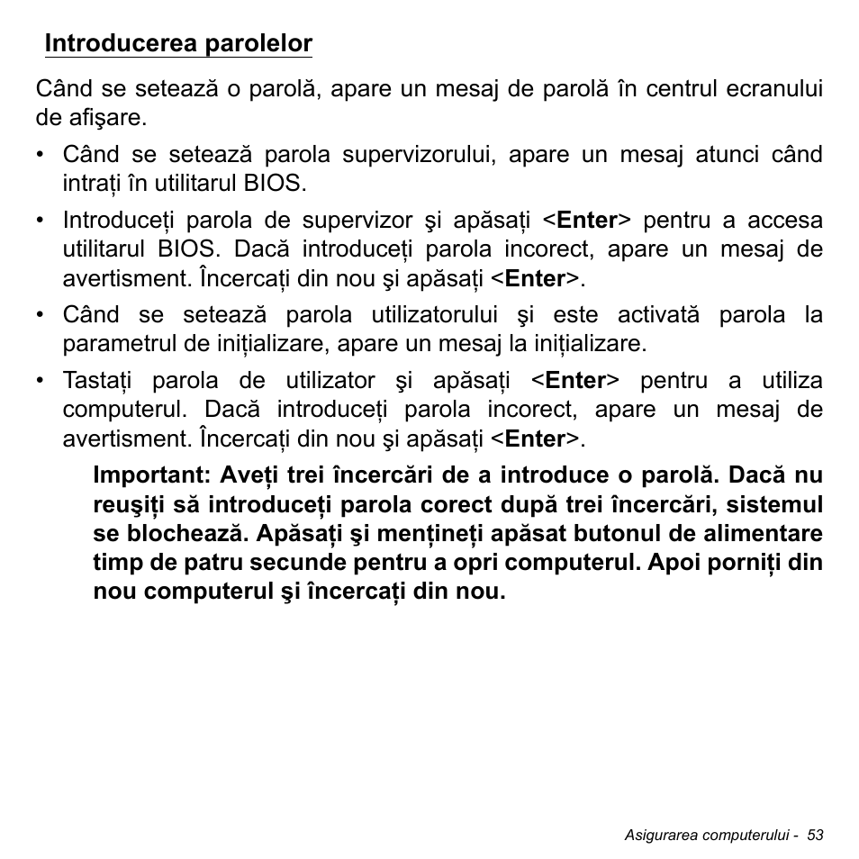 Introducerea parolelor | Acer W511P User Manual | Page 1789 / 2860