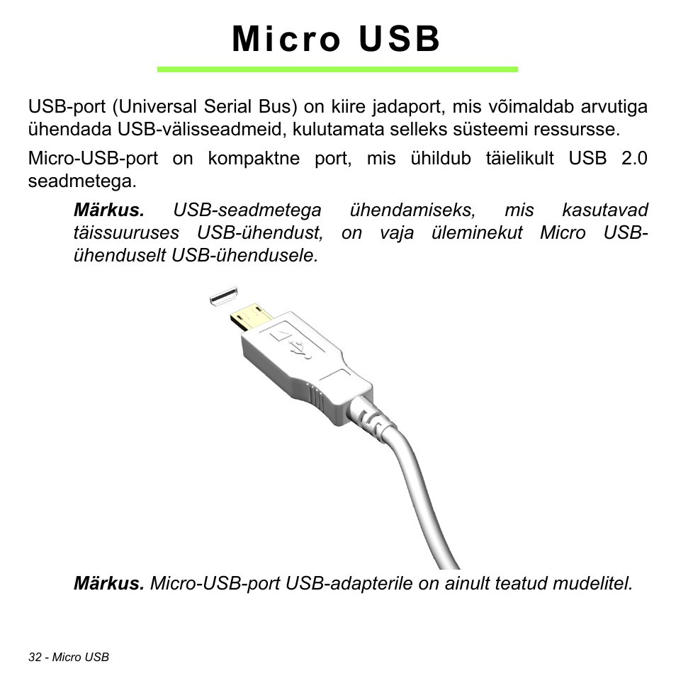 Micro usb | Acer W511P User Manual | Page 1968 / 2860