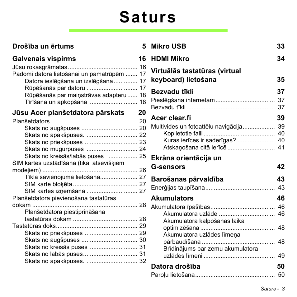 Saturs | Acer W511P User Manual | Page 2033 / 2860