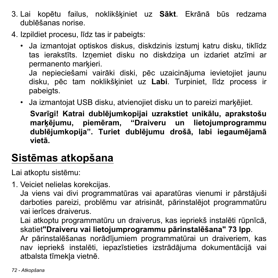 Sistēmas atkopšana | Acer W511P User Manual | Page 2102 / 2860
