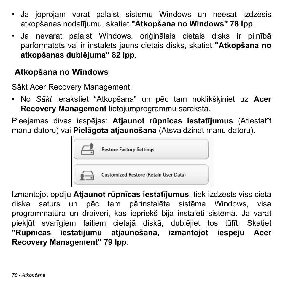 Atkopšana no windows | Acer W511P User Manual | Page 2108 / 2860