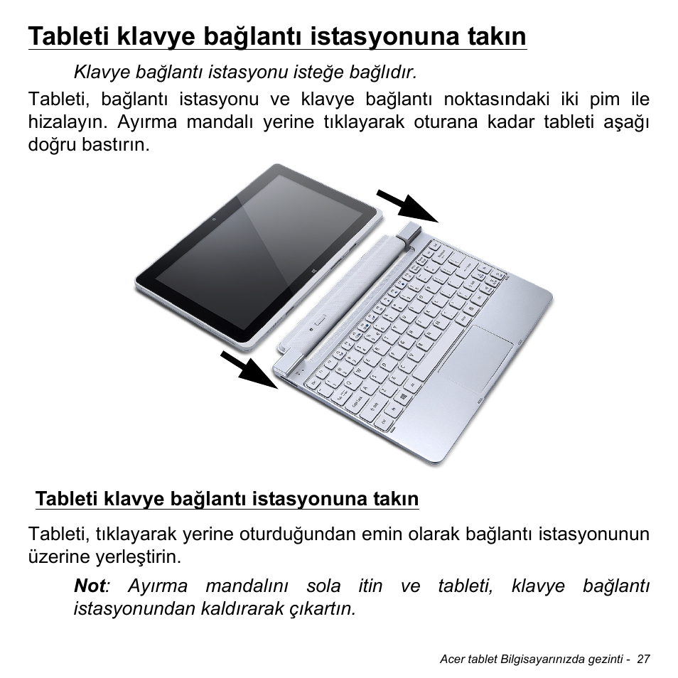 Tableti klavye bağlantı istasyonuna takın | Acer W511P User Manual | Page 2349 / 2860