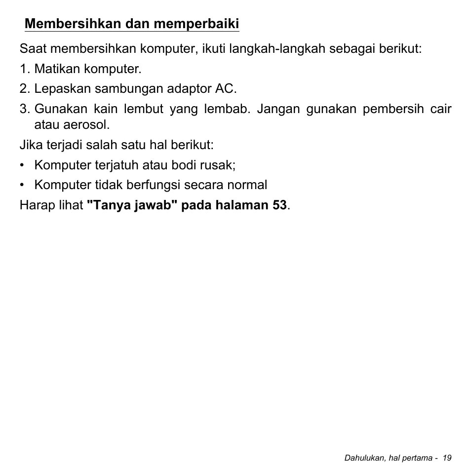 Membersihkan dan memperbaiki | Acer W511P User Manual | Page 2691 / 2860