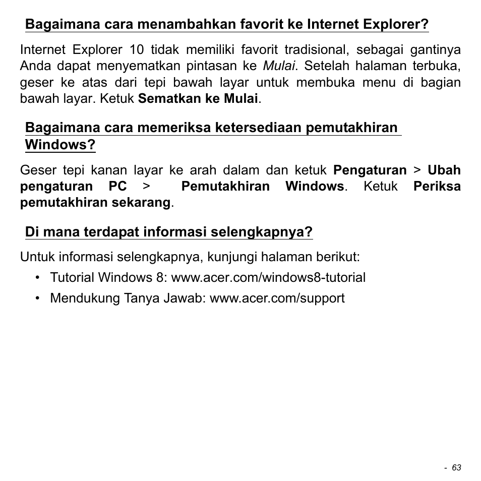 Di mana terdapat informasi selengkapnya | Acer W511P User Manual | Page 2735 / 2860