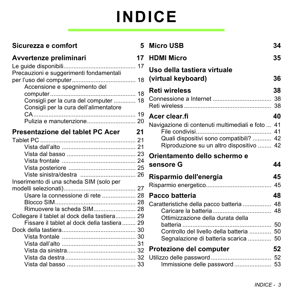 Indice | Acer W511P User Manual | Page 297 / 2860