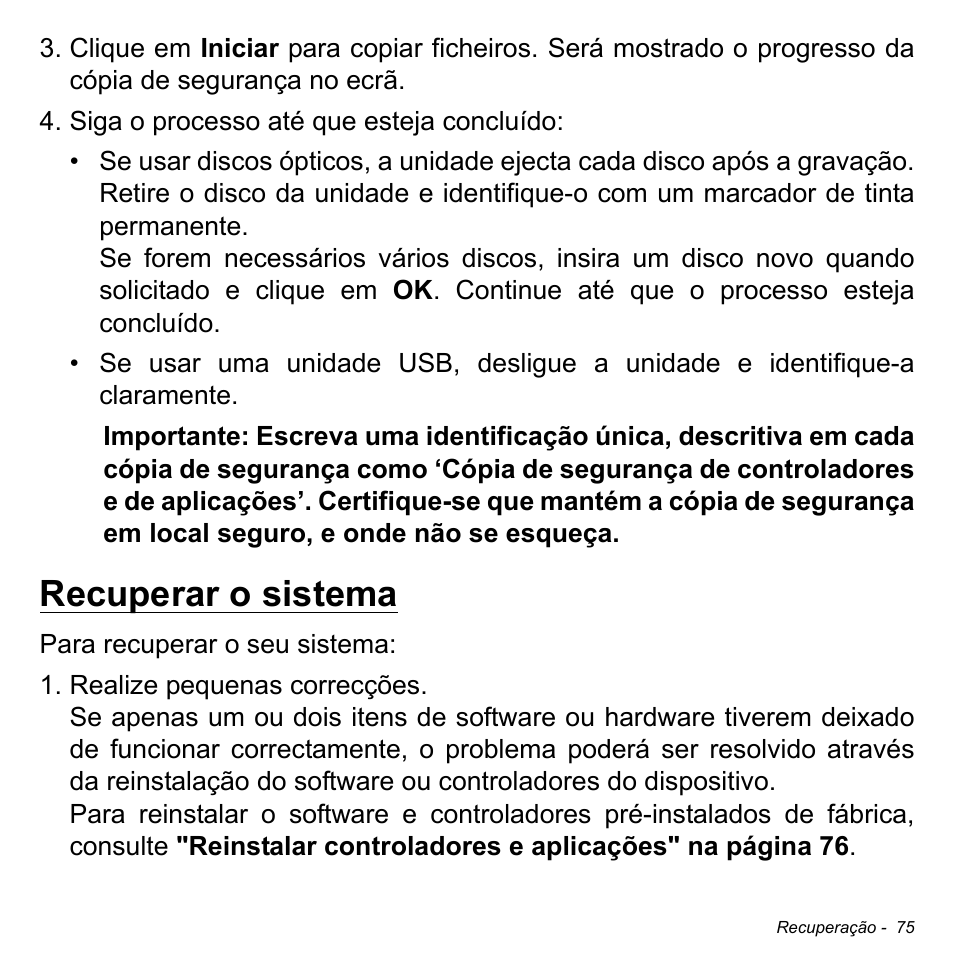 Recuperar o sistema | Acer W511P User Manual | Page 567 / 2860