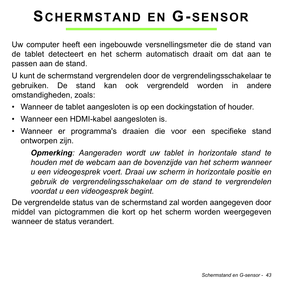 Schermstand en g-sensor, Chermstand, Sensor | Acer W511P User Manual | Page 633 / 2860