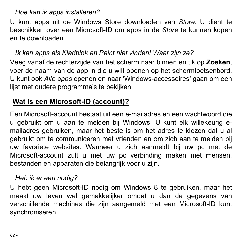 Wat is een microsoft-id (account) | Acer W511P User Manual | Page 652 / 2860