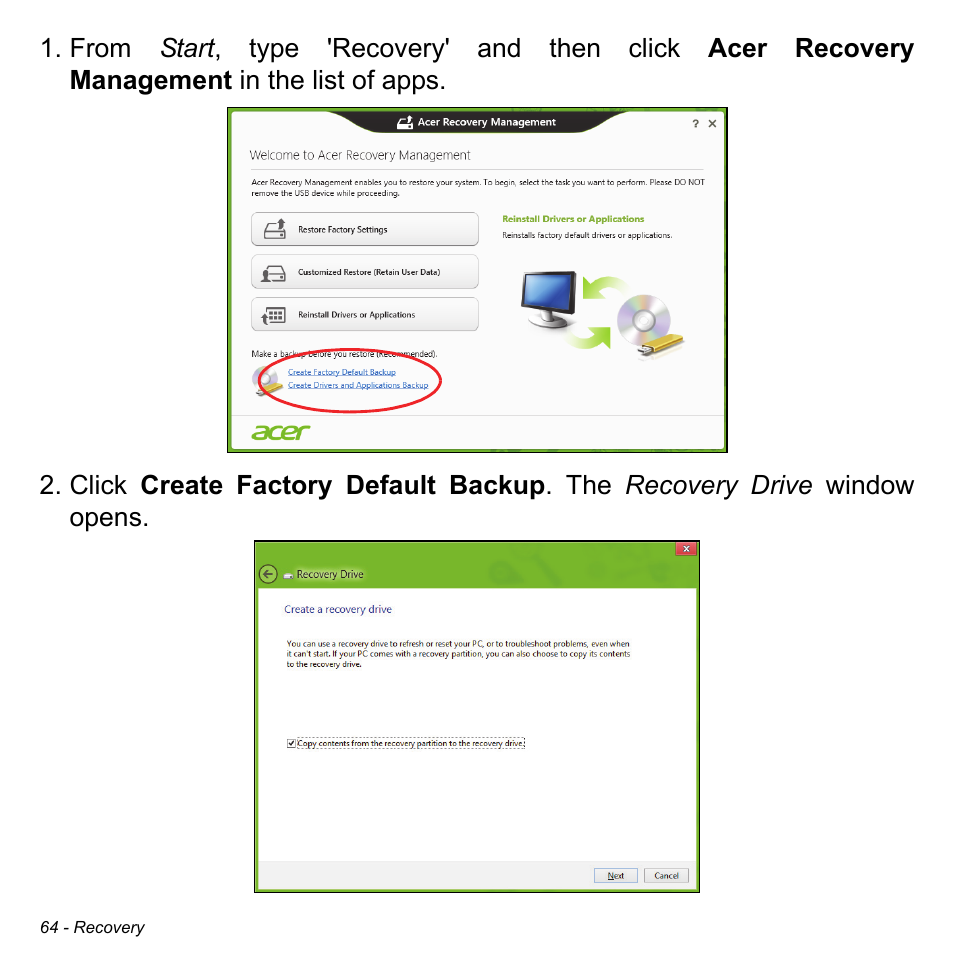 Acer W511P User Manual | Page 66 / 2860