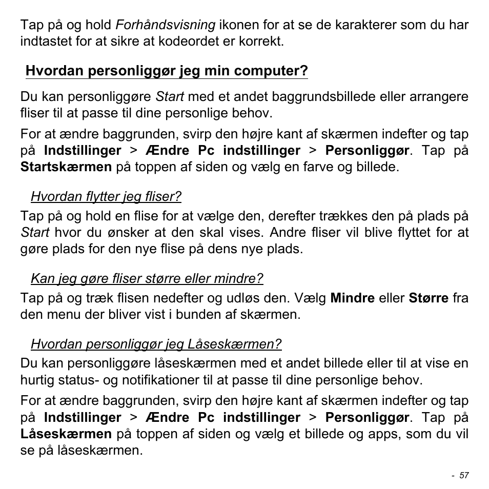 Hvordan personliggør jeg min computer | Acer W511P User Manual | Page 837 / 2860