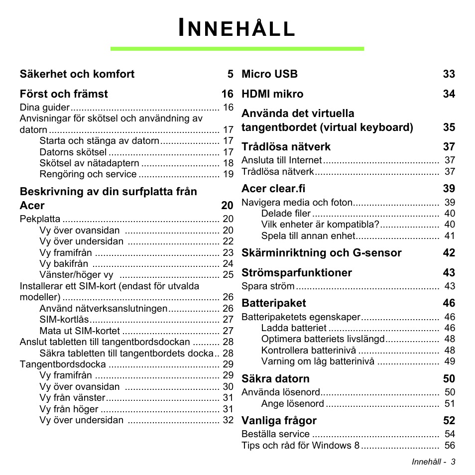 Nnehåll | Acer W511P User Manual | Page 875 / 2860