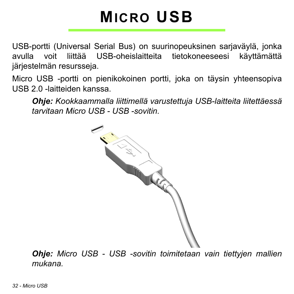 Micro usb, Icro | Acer W511P User Manual | Page 996 / 2860