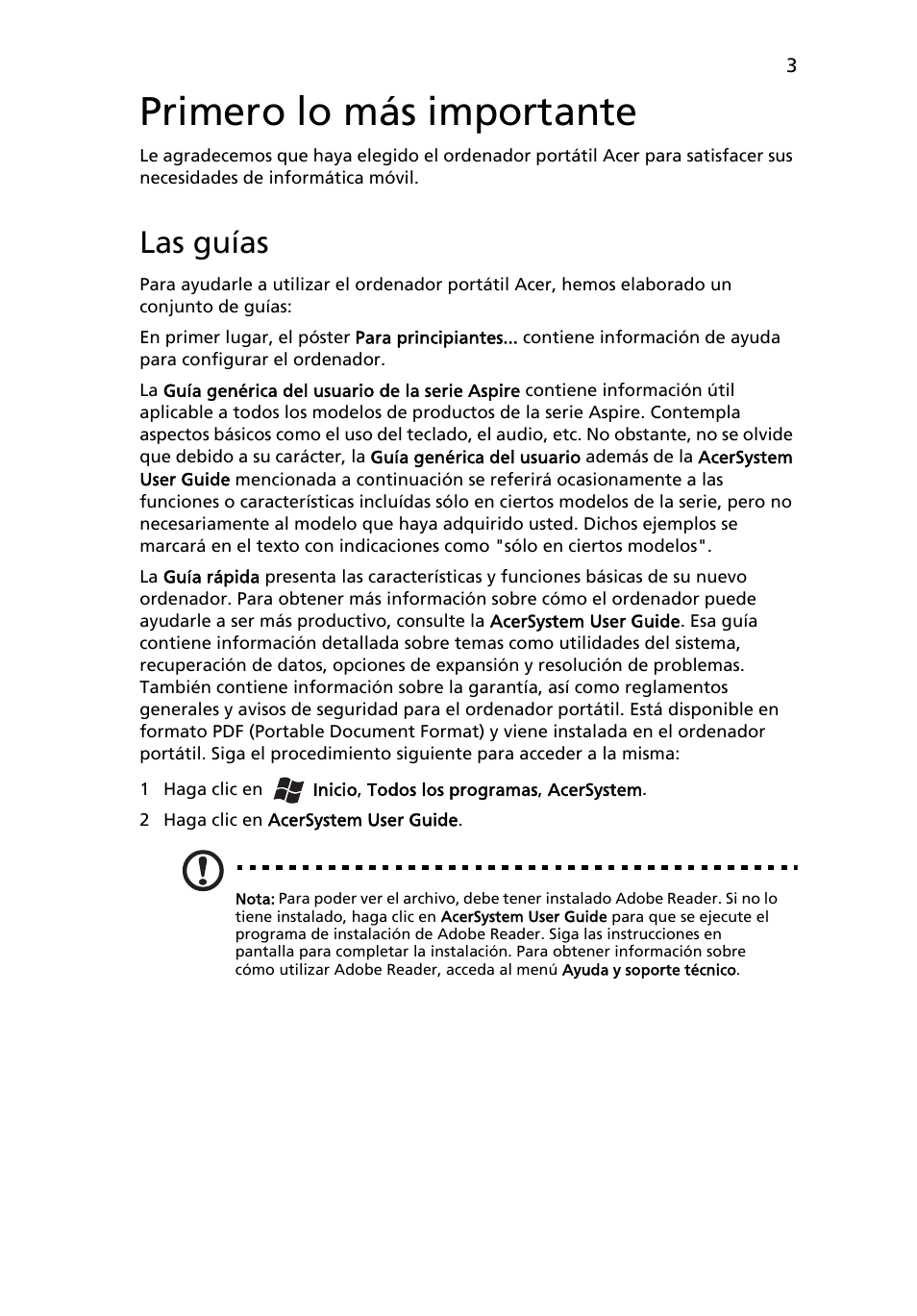 Primero lo más importante, Las guías | Acer Aspire 5745PG User Manual | Page 45 / 318