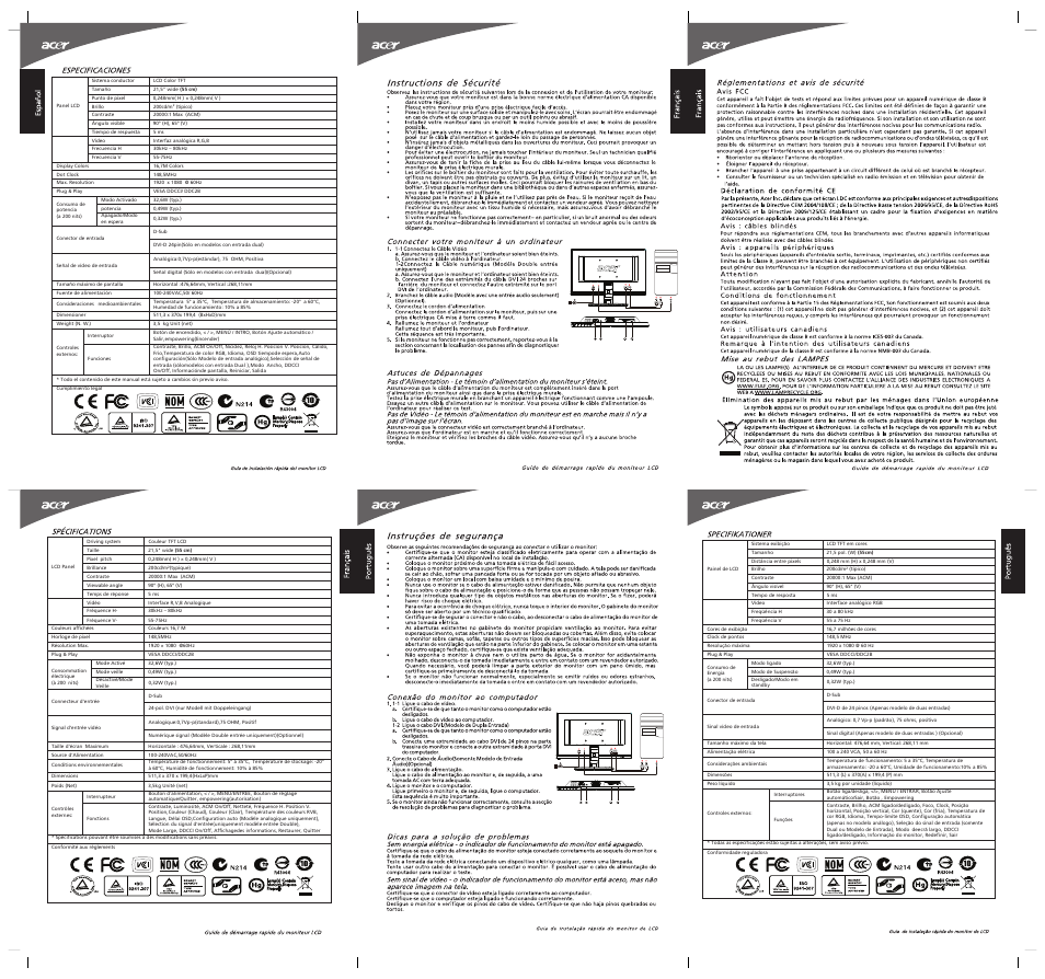 C€ f© ш nom, C€ f | Acer A221HQV User Manual | Page 2 / 2